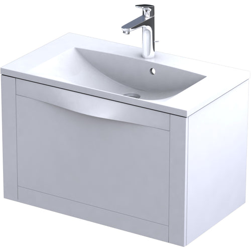 Kos 80cm 1 Drawer Vanity Unit - Matt White