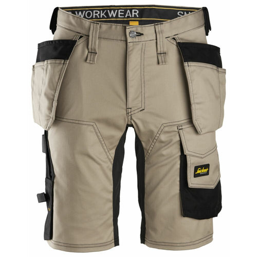 Snickers - AllroundWork, Stretch Shorts Holster Pockets - Khaki\\Black