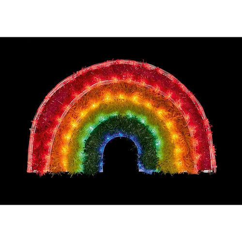 Premier - Rainbow Tinsel Rope Light - 57cm x 34cm - Red, Orange, Yellow, Green, Blue
