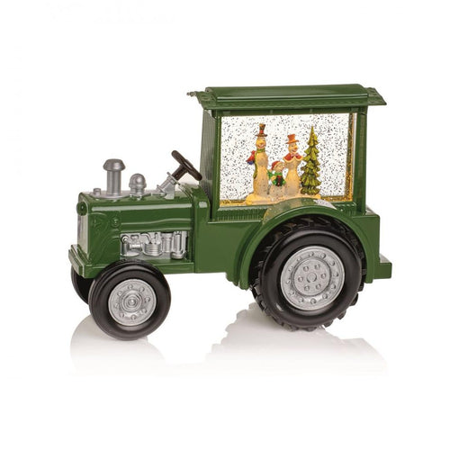 Premier Decorations - LED Water Spinner Musical Green Tractor - 32cm