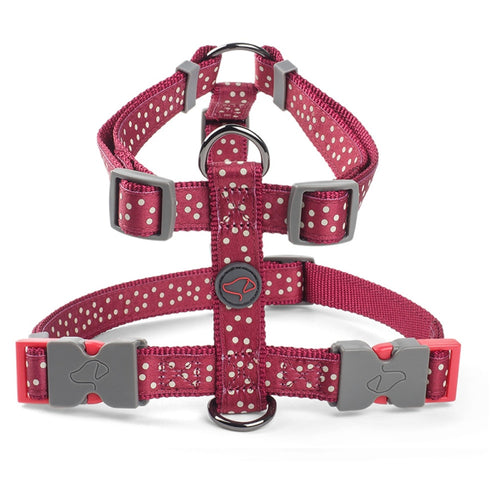 Zoon - Burgundy Polka M WalkAbout Dog Harness (45cm-66cm)