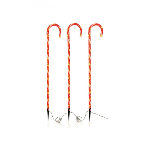 Premier Decorations - Candy Cane Path Lights -1m Set of 3 Red