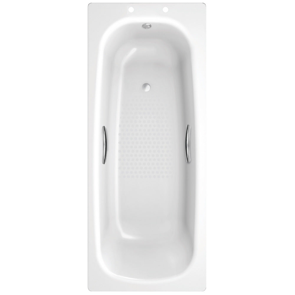 Strata Single Ended Steel Bath - With Grips and Anti Slip - 1500 x 700mm