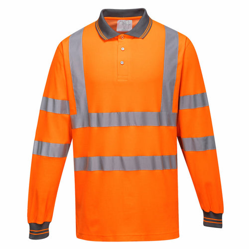 Portwest  - Long Sleeved Cotton Comfort Polo - Orange