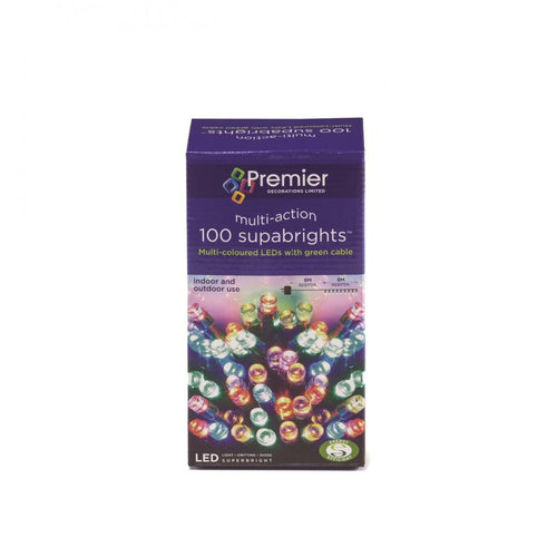 Premier Decorations - 100 LED Multi-Action Supabrights - Multi Coloured