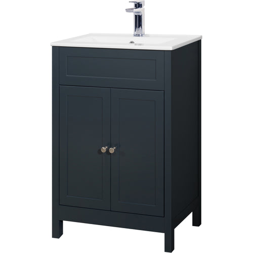 Floor Standing 2 Door Unit & Basin (Anthracite) - 60cm