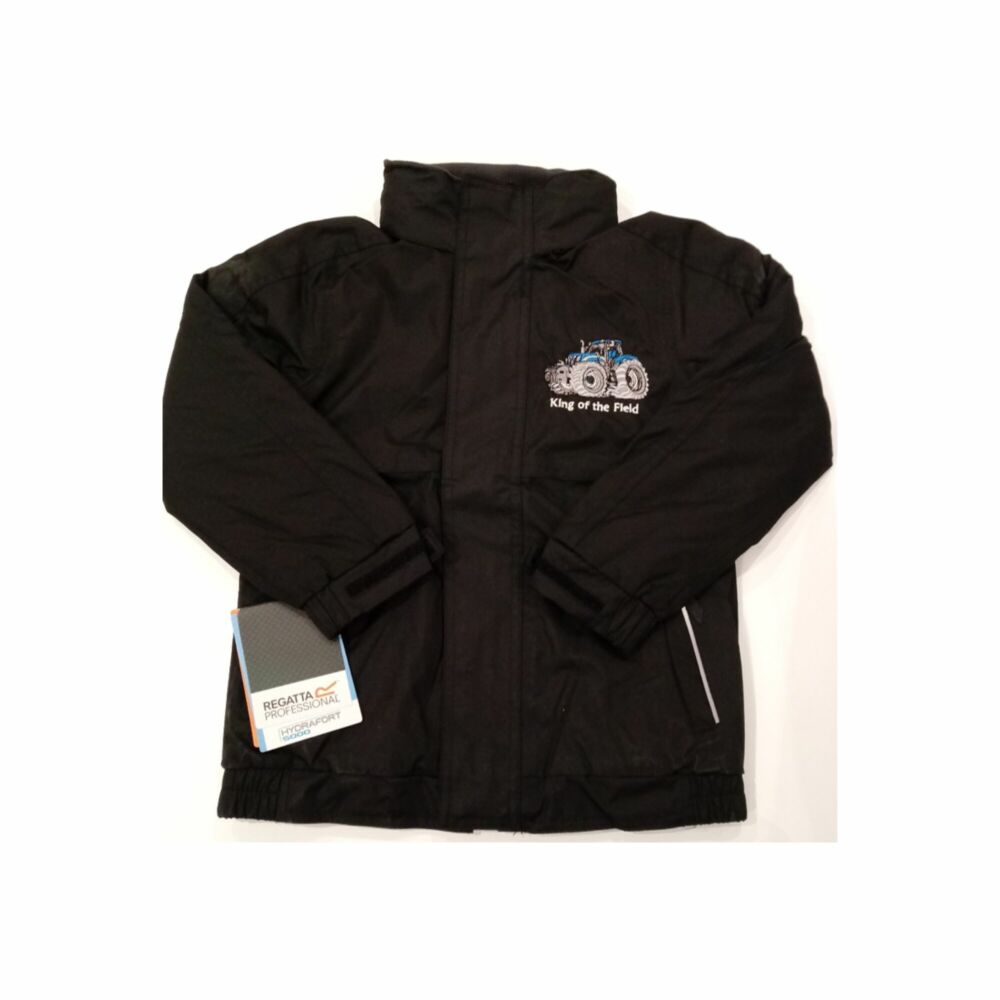 Regatta Dover Kids Jacket with King of the Field Logo Black/Blue - Age 3-4 Years