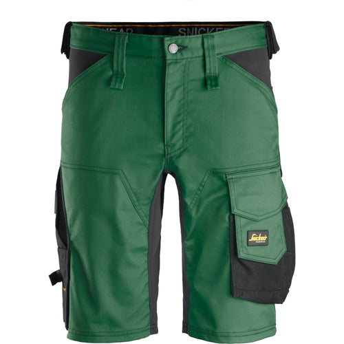 Snickers - AllroundWork, Stretch Shorts - Forest Green\\Black