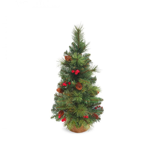 National Tree Company - Miniature Pine Cone & Berry Tree with Burlap Base - 60cm