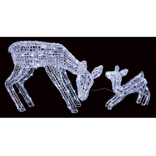 Premier - LED Soft Acrylic Mother and Baby Reindeer - Set of 2