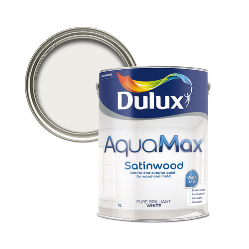 Dulux Aquamax Satinwood Pure Brilliant White 5L