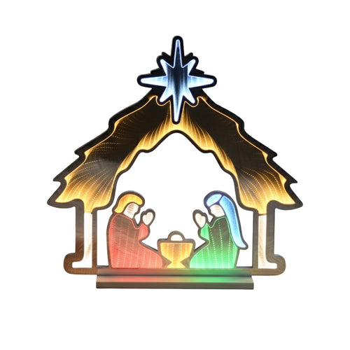 Nativity Scene Infinity Mirror Light - 65cm