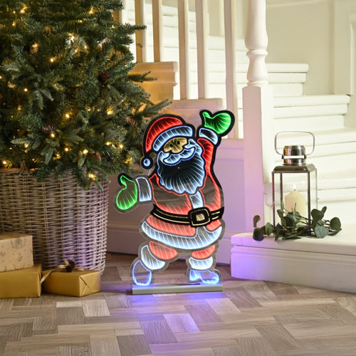 Standing Santa Infinity Mirror Light - 60cm
