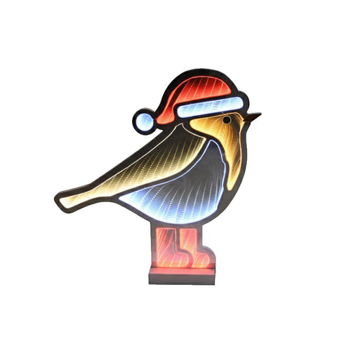 Robin Red Boots Infinity Mirror Light - 40cm