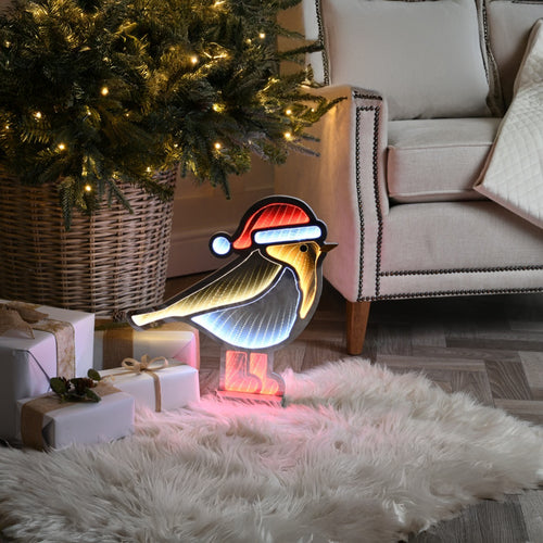 Robin Red Boots Infinity Mirror Light - 40cm