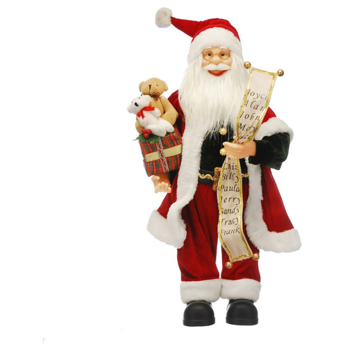 Traditional Red and Gold Standing Santa - 180cm