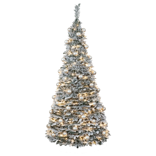 Holly Flock Pop-Up Pre-Lit Tree/ Snowy Pop-Up Pre-Lit Tree - 6ft (Exclusive)