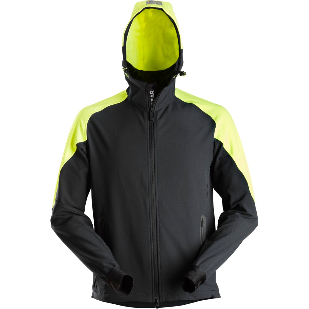Snickers - FlexiWork, Neon Full Zip Hoodie - Black