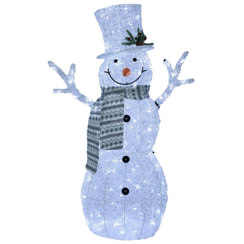 LED Clear Crystal Beaded Snowman - 122cm