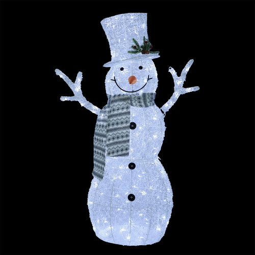 LED Clear Crystal Beaded Snowman - 122cm