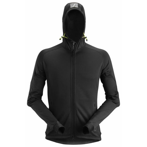 Snickers - FlexiWork, Polartec® Power Stretch® 2.0 Full Zip Fleece Hoodie - Black