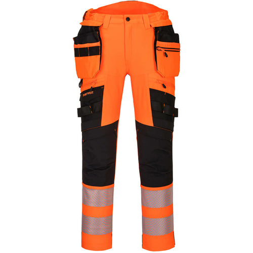Portwest  - DX4 Hi-Vis Detachable Holster Pocket Trouser - Orange/Black