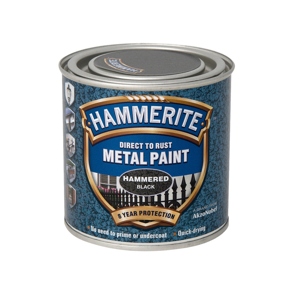 Hammerite Metal Paint Hammered Black 250ml