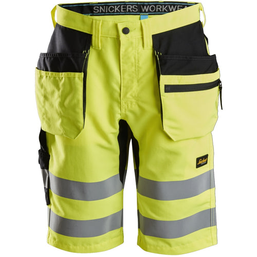 Snickers - LiteWork, High-Vis Shorts+ Holster Pockets Class 1 - High vis yellow\\Black
