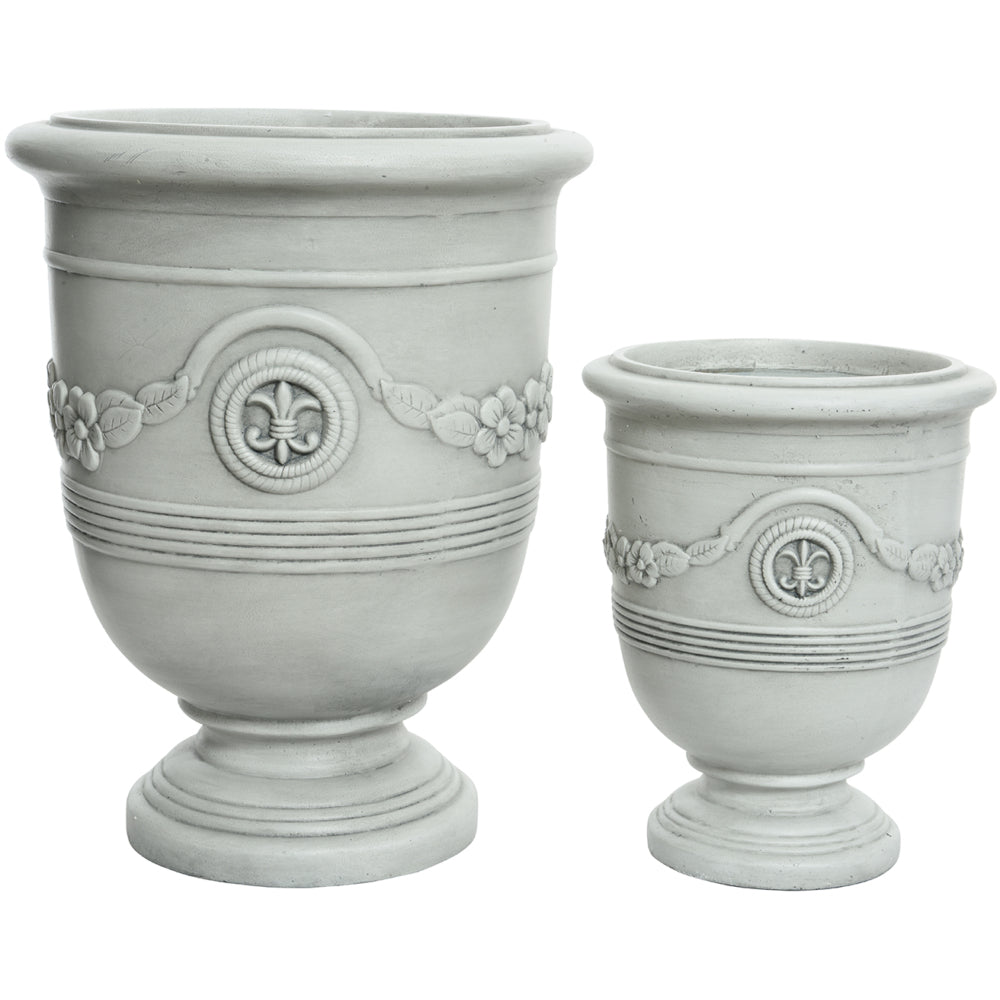 Fibre Clay Claire Set of 2 Planters - Light Grey