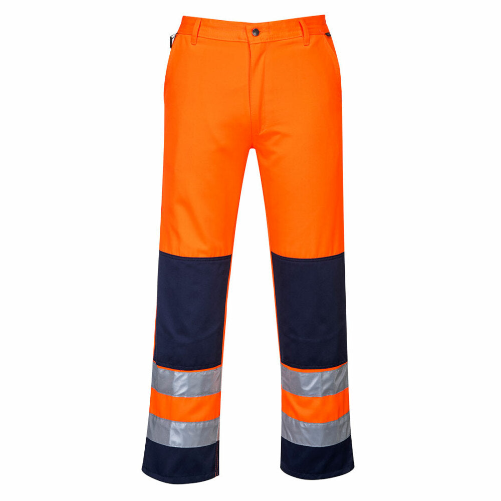 Portwest  - Seville Hi-Vis Trousers - Orange/Navy