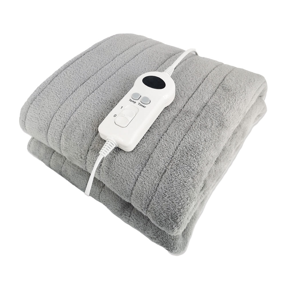 De Vielle Electric Heated Fleece Throw Blanket - Grey