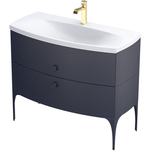 Regency 102cm 2 Drawer Vanity Unit - Matt Blue