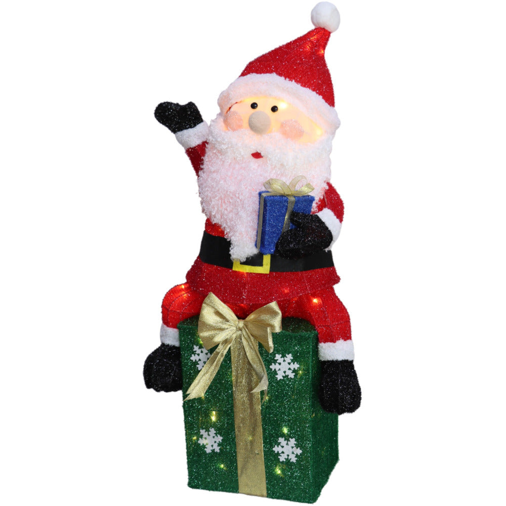 LED Lit Santa on Parcel - 85cm