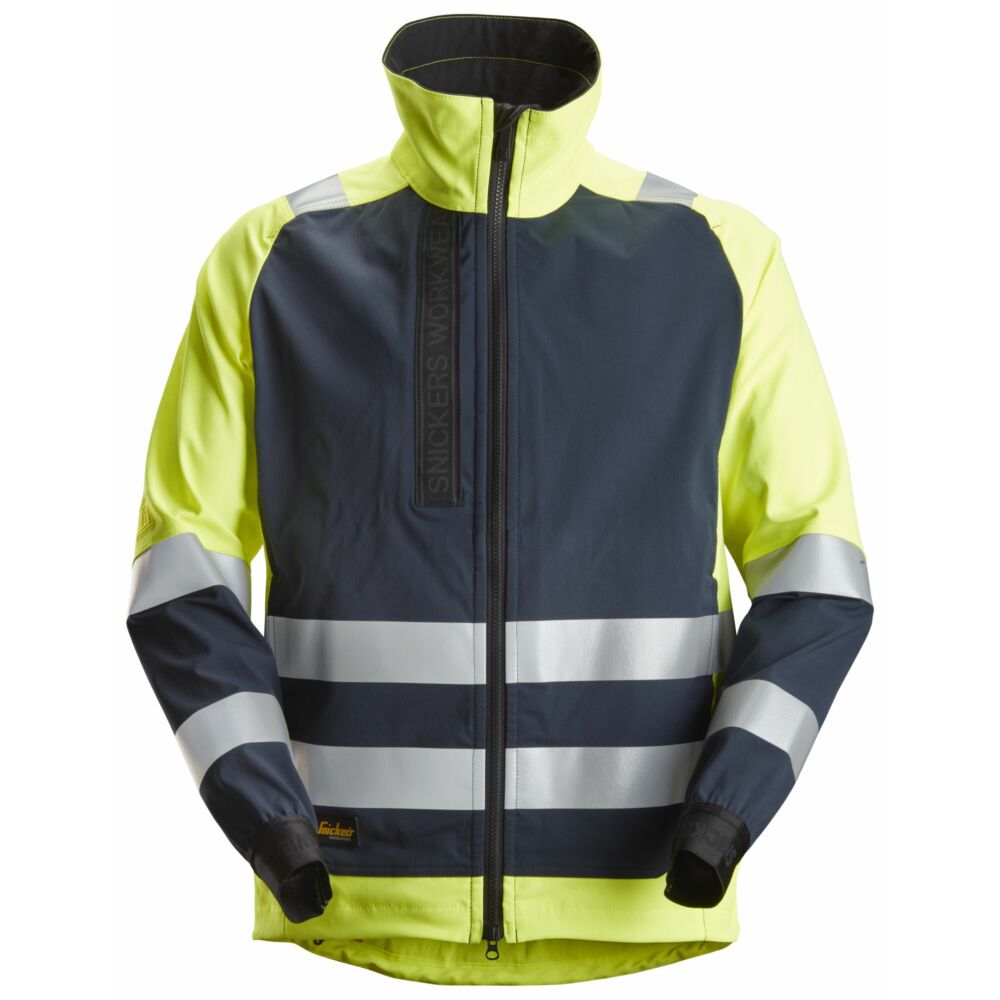 Snickers - High-Vis Class 2, Unlined Jacket - High Visibility Yellow - Navy