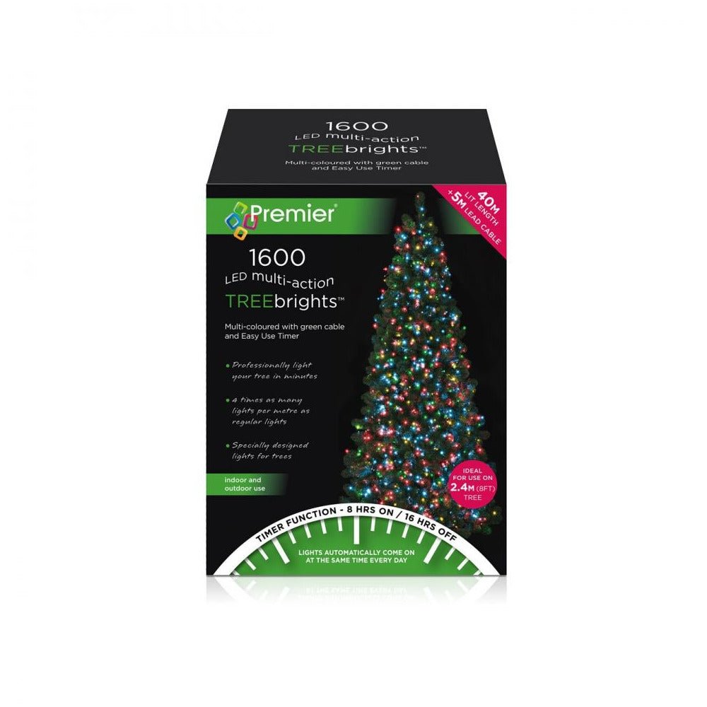 Premier Decorations - 1600 LED Multi-Action Treebrights - Multi-Coloured