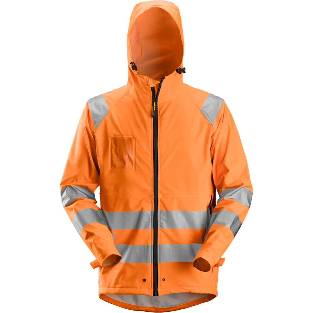 Snickers - High-Vis PU Rain Jacket Class 3 - High vis orange
