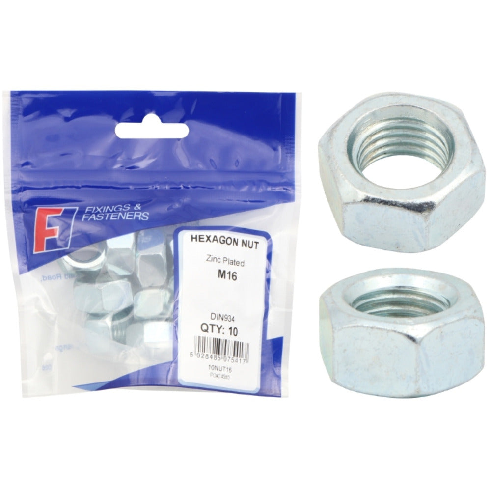 ForgeFix Prepack Hexagon Nut Zinc Plated M4
