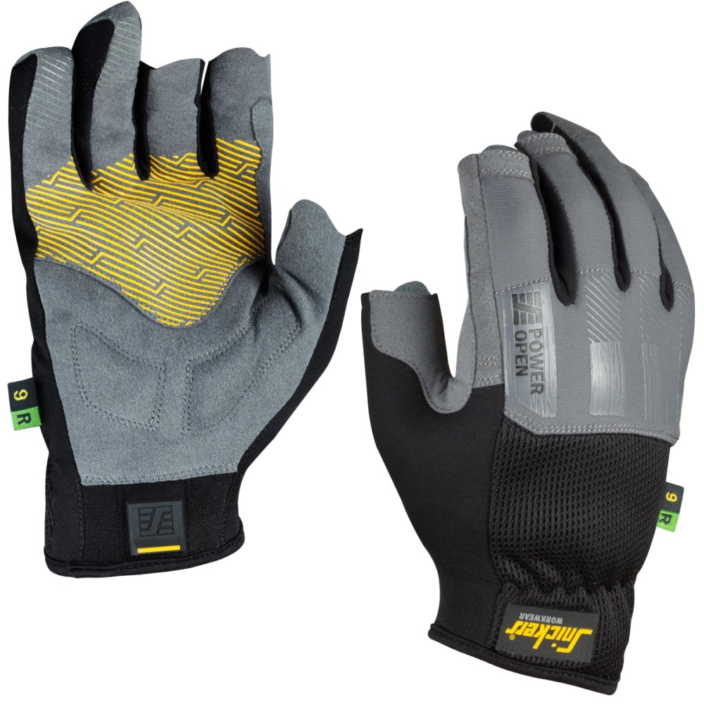 Snickers - Power Open Glove, Right - Rock grey/Black