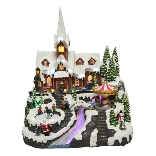 LED Winter Church Scene - 37.5cm