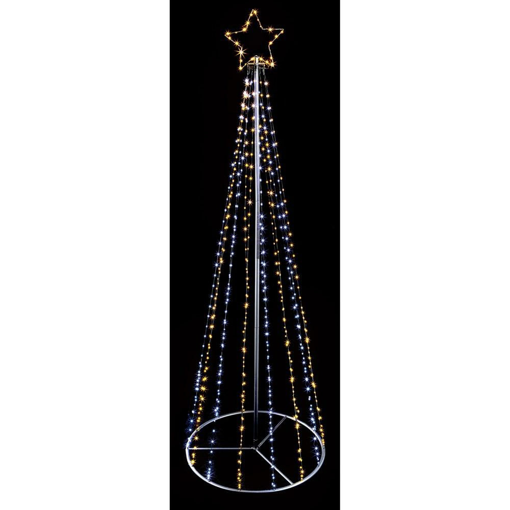 LED Microbrights White/Warm White Pyramid Tree - 2.5m (8ft)