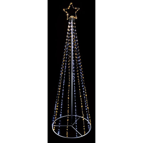 LED Microbrights White/Warm White Pyramid Tree - 2.5m (8ft)