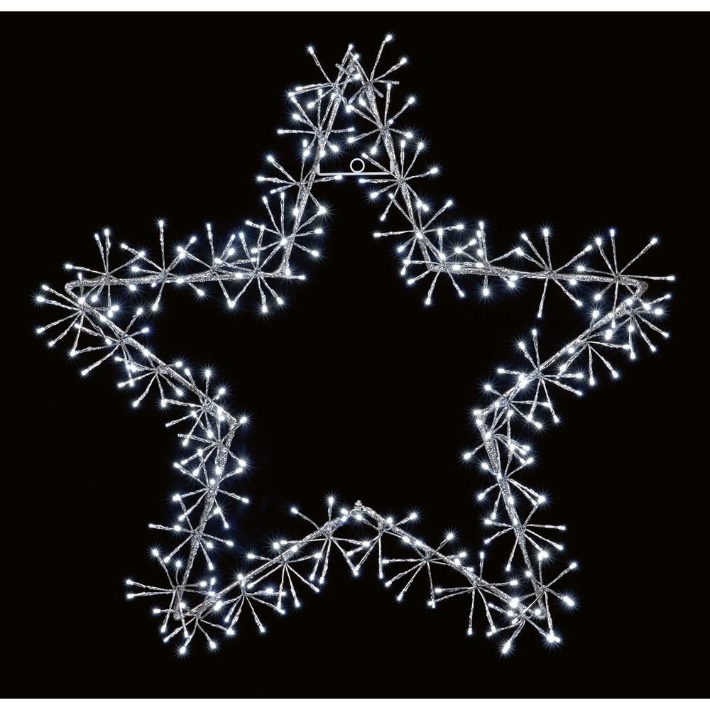 Premier Decorations - LED Star Shape Cluster Silver - 60cm