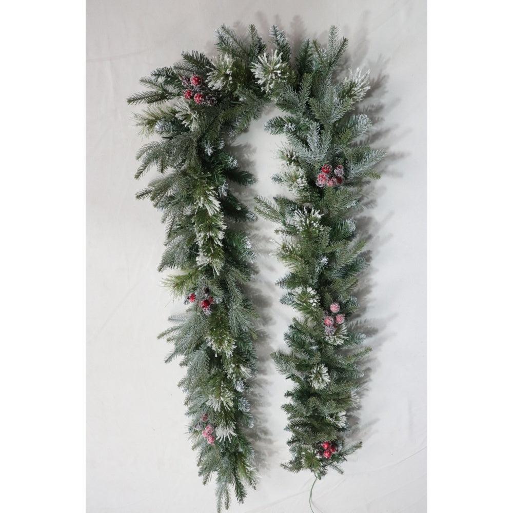 Puleo Berry Spruce Frosted Garland - 9ft