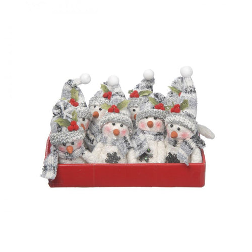 Festive - Crate of Sitting Snowmen - 15cm