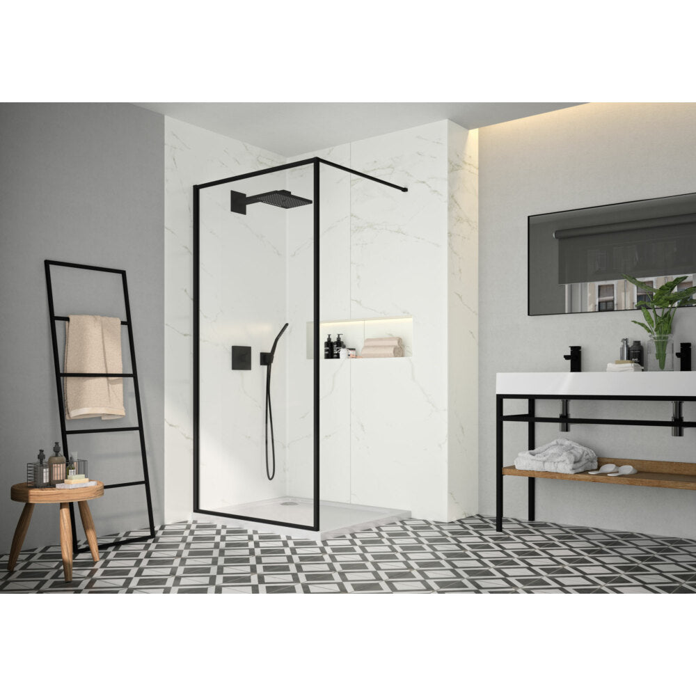 Merlyn Black 1200 Framed Showerwall