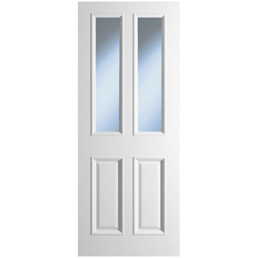 Bedford Primed 2P/2L Clear Glazed Bolection Door 80\ x 32\