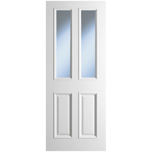 Bedford Primed 2P/2L Clear Glazed Bolection Door 80\ x 32\