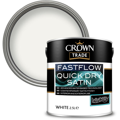 Crown Trade Fastflow Quick Dry Satin White 2.5L