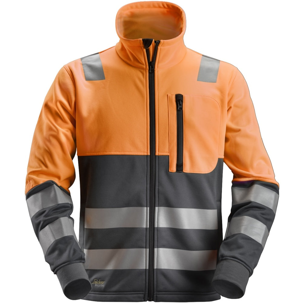 Snickers - High-Vis, Class 2 FZ Jacket - High vis orange\\Steel grey