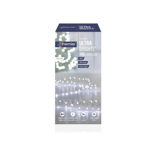 Premier Decorations - 300 LED Multi Action Low Voltage Large Microbrights with Timer